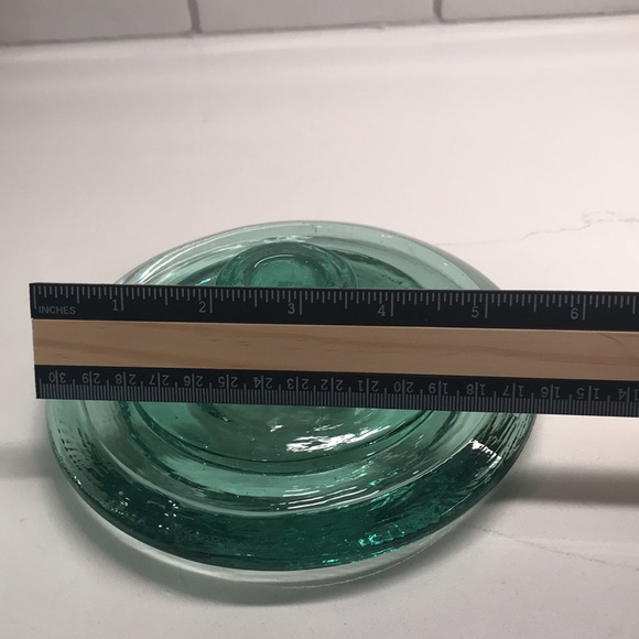 Recycled Vintage Green Glass Single Taper Candleholder - Picture 10 of 11